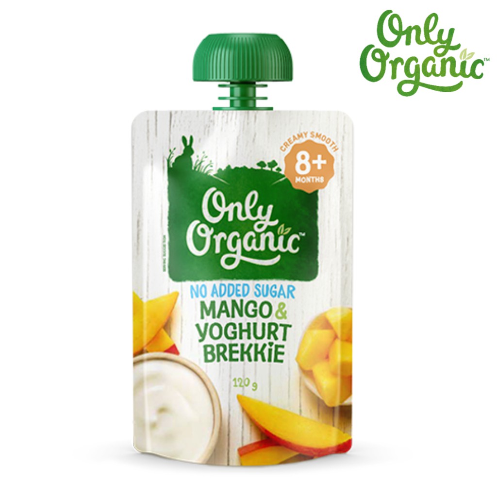 Only Organic มะม่วง & โยเกิร์ต , Organic Baby Foods 8+ Months