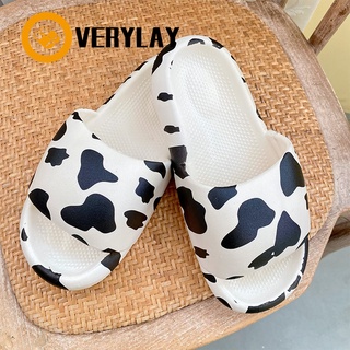 Overylay รองเท้าแตะผู้หญิง สไตล์แฟชั่นเกาหลี 🐄 ลายวัว 🐄 น่ารัก พื้นนุ่ม ใส่สบาย สินค้าในไทยพร้อมส่ง