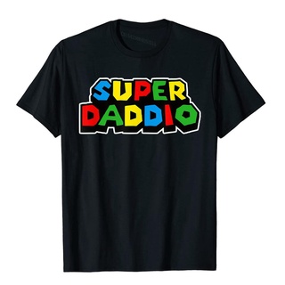 เสื้อยืดผ้าฝ้าย เสื้อยืดลําลอง แขนสั้น พิมพ์ลาย Super Daddio Geek Dad สไตล์คลาสสิก สําหรับผู้ชาย