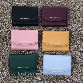 .Charles&amp;Keith (พร้อมถุงแบรนด์)กระเป๋าสตางค์ ใบสั้น short wallet ส่งฟรี!ems