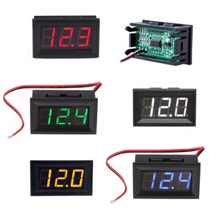 (ทศนิยม 1ตำแหน่ง 00.0V) โวลต์มิเตอร์ดีซี DC 0-30V มิเตอร์  3 เส้น 2 เส้น LED Digital Voltmeter Car Meter วัดแบตเตอรี่