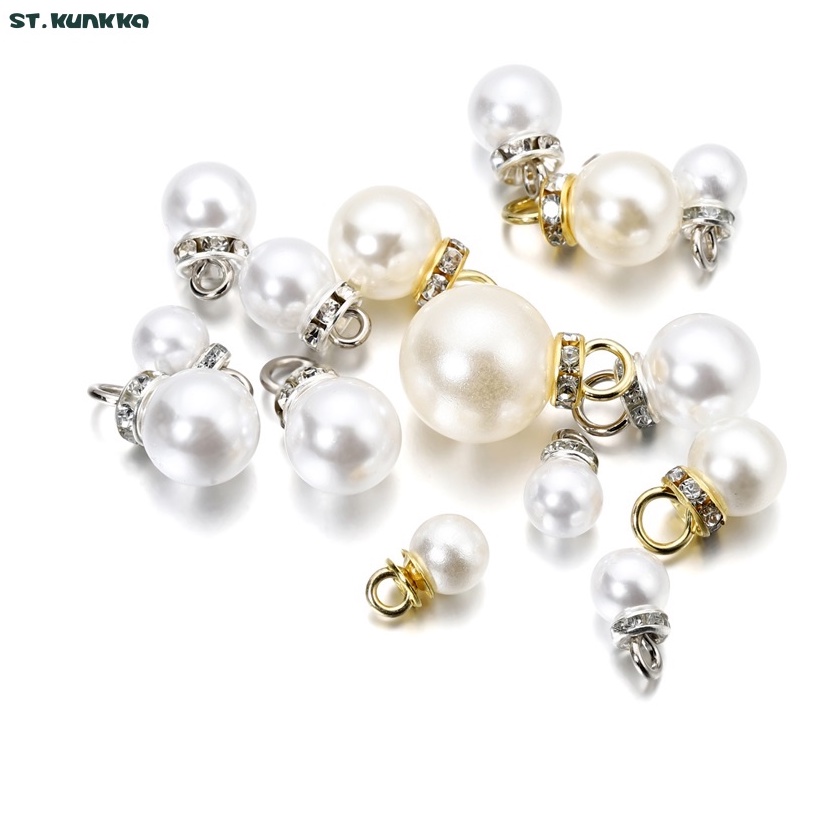 5 ชิ้น/แพ็ค ไข่มุกเทียม จี้อุปกรณ์เสริมสำหรับสร้อยคอ DIY พวงกุญแจ