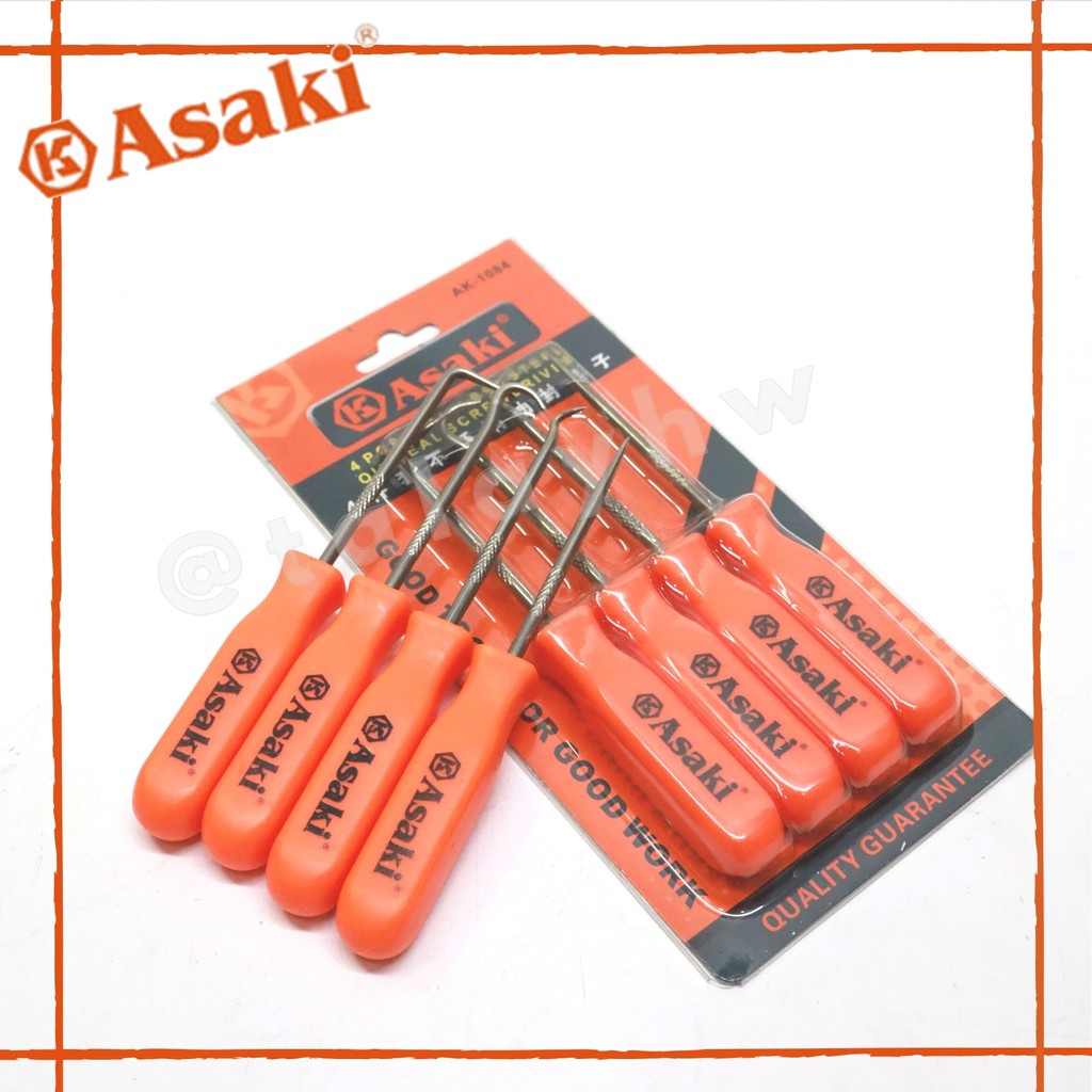 ตะขอเกี่ยวยางโอริง 4 ตัวชุด ASAKI