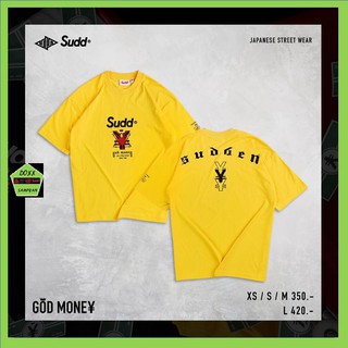 Sudd เสื้อคอกลม ชาย ทรง oversize รุ่น Good Money สีเหลือง