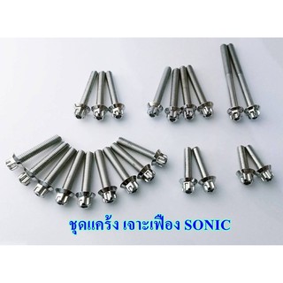 น็อตแคร้งหัวเฟืองเลสW110inew  Sonic W125r s W125inew  W125inew 2019 led W125i บังลม Msx  Msx sf