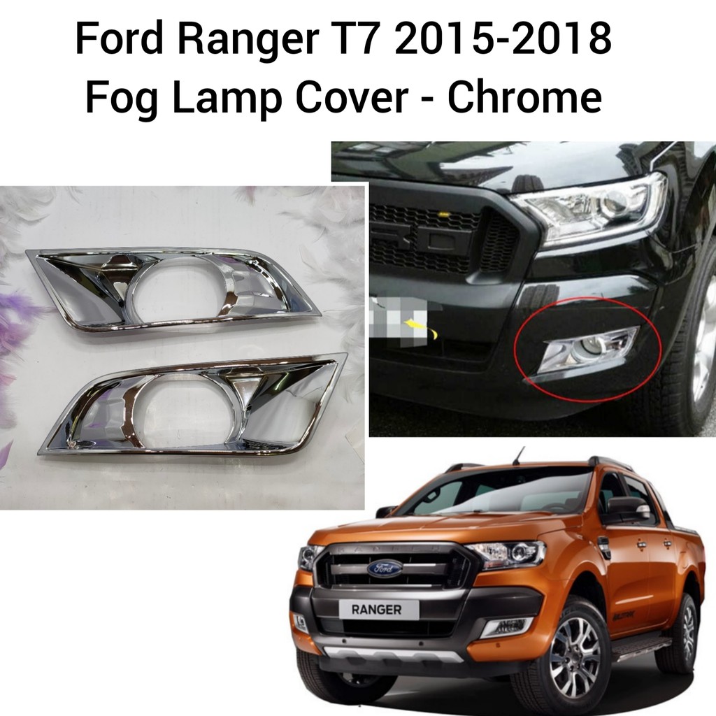 ฝาครอบไฟตัดหมอก สีโครเมี่ยม สําหรับ Ford Ranger T7 2015-2018