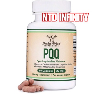 นำเข้า🇺🇸(Exp03/24) Double Wood PQQ (Pyrroloquinoline Quinone) Supplement - 20mg, 60 Capsules