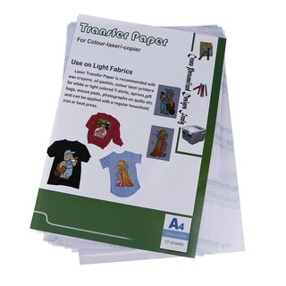 กระดาษสกรีนลายเสื้อ Laser Heat Transfer Papers 10 ชิ้น สำหรับเสื้อยืด