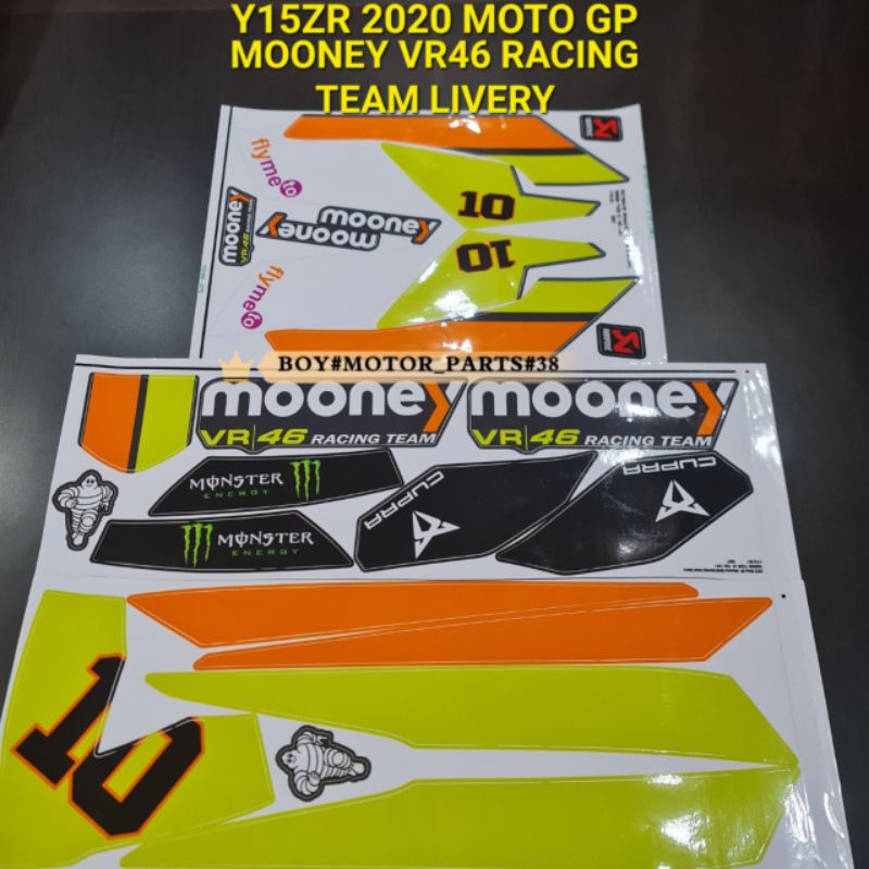 YAMAHA Y15 Y15ZR 2022 MOTO GP BODY STICKER MOONEY VR 46 RACING TEAM LIVERY