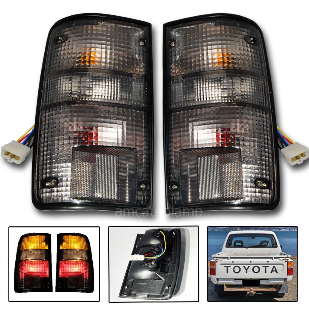 ไฟท้าย TOYOTA ไมตี้เอ็กซ์ LN100 LN85 ไฟท้ายทั้งดวง โตโยต้า MIGHTY-X สี สโม๊ค SMOKE รวมชุดสายไฟ และหลอดไฟ ปี 1989 - 1997