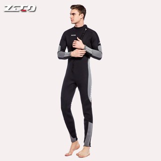 zcco wetsuit fullbody men neoprene 3mm ชุดดำน้ำเว็ทสูทชาย กันแดด กันหนาว พร้อมส่ง (ชุดเว็ทสูทดำน้ำ)