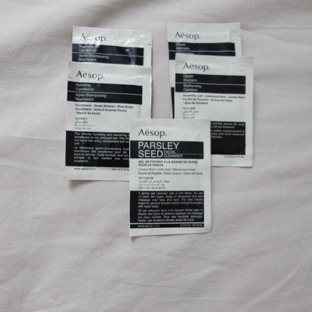 (4 แถม1)​Aesop ขนาดทดลอง shampoo และ conditioner แถม Paesley Seed FACIAL cleanser