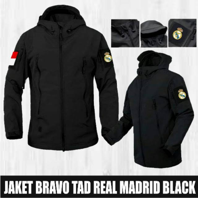 Real MADRID BLACK FOOTBALL CLUB TACTICAL TAD BRAVO JACKET