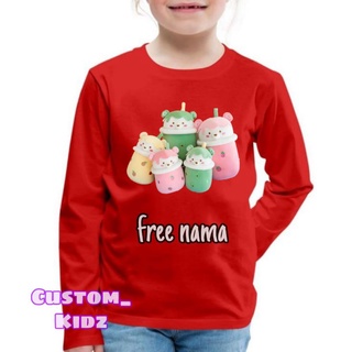 เสื้อยืดแขนยาว พิมพ์ลายตุ๊กตา Free Name Of The Children สําหรับเด็ก