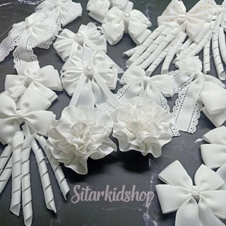 Sitar 🎀งานแฮนด์เมด โบว์นักเรียนอนุบาล-ประถม สีขาว 16แบบ