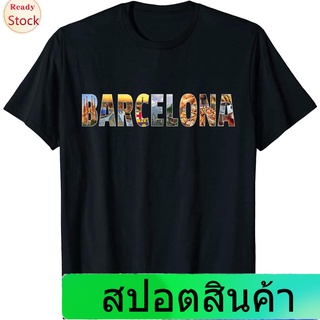 เสื้อยืดลำลอง Barcelona Souvenir Spanish Vacation T Shirt Gift Sports T-shirt