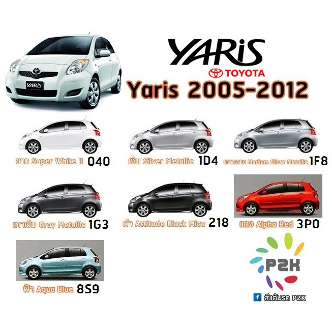 ปากกาสีแต้มรถ ปากกาสีแต้มรถยนต์ สีแต้มรถ  TOYOTA  VIOS & YARIS วีออส & ยาริส ทุกโฉม ยี่ห้อ P2K - รูปที่ 7