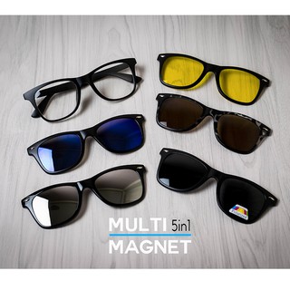 แว่นกันแดด Multi Magnet 5in1 ลดการสะท้อนแสงและกันแดด เลนส์ Polarized คลิปออน เปลี่ยนเลนส์