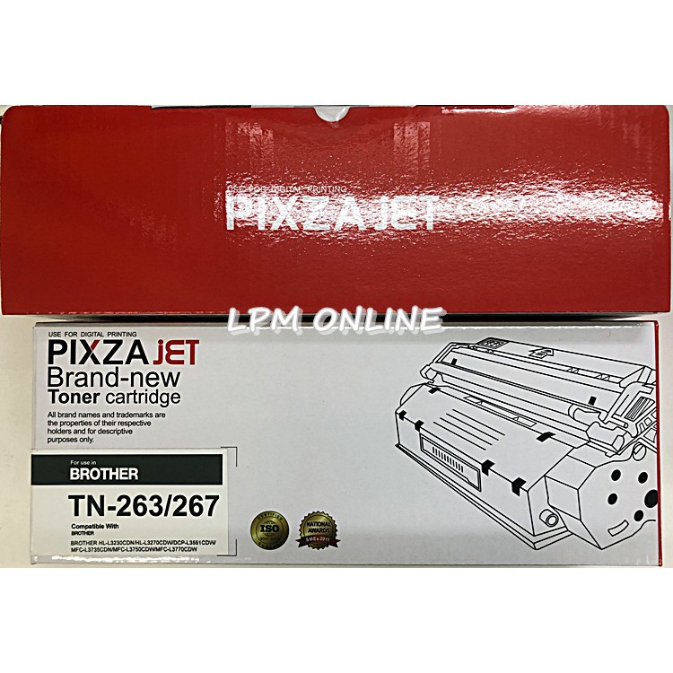 PIXZAJET TONER Brother TN-263/267  BK , C , M , Y หมึกเทียบเท่า HL-L3230CDN , HL-L3270CDW , DCP-L355