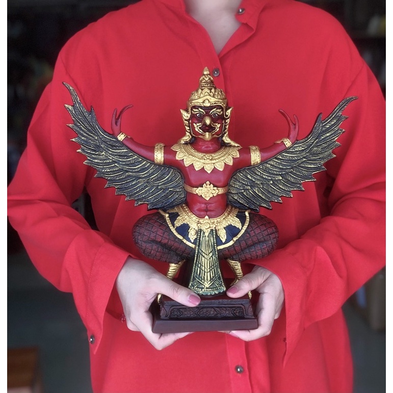 พญาครุฑ สัจจะมหาราช กายสีแดง ครุฑ แบบตั้งได้ สูง 12 นิ้ว กว้าง 14 นิ้ว – โปรปัง