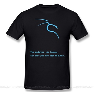 เสื้อยืดผู้ เสื้อยืด พิมพ์ลาย Kali linux The Quieter You Become The More You Are Able To Hear สําหรับผู้ชาย S-5XL