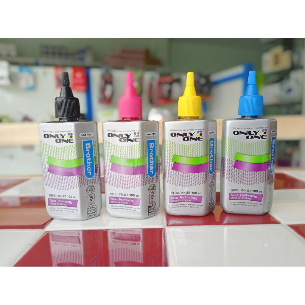 Only One Brother หมึกเติมเทียบเท่าสำหรับ ปริ้นเตอร์ Brother ( 100ml ) มีให้เลือก 4 สี