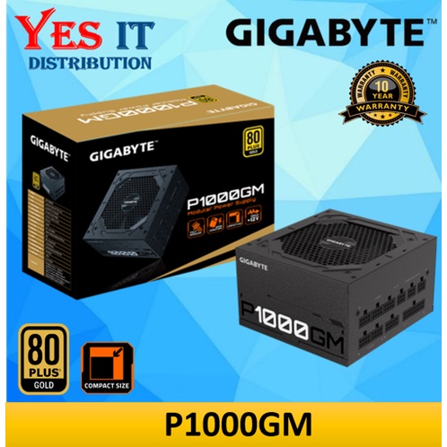 Gigabyte P1000GM 80 Plus Gold แหล่งจ่ายไฟแบบแยกส่วนเต็ม