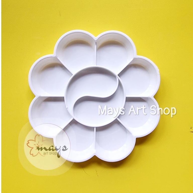 V-tec RD 135 Flower Painting Palette / Vtec Plastic Palette RD-135 Plain White สีน้ําอะคริลิคน้ํามัน