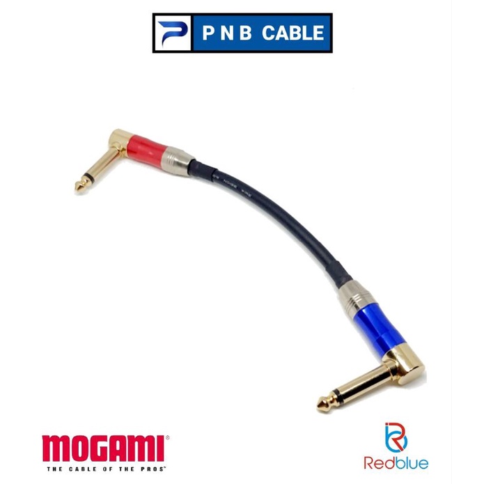 สายพ่วงเอฟเฟค PNB PATCH CABLE รุ่น RED-BLUE ใช้สาย MOGAMI 2319สามารถเลือกความยาวได้