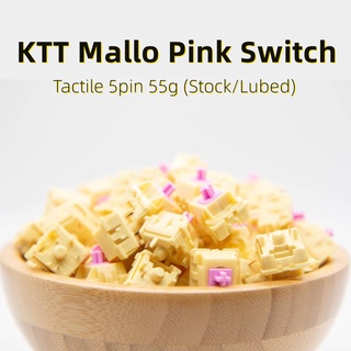 Ktt Mallo สวิตช์สัมผัส สีชมพู 5pin 55g (10 30 แพ็ก) สําหรับคีย์บอร์ด Mechanical GK61 GK64 GH60 RK61 RK878