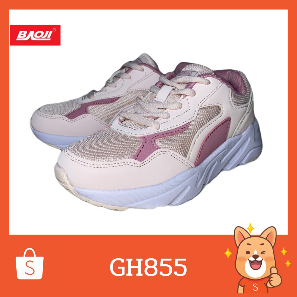 รองเท้าผ้าใบเด็ก BAOJI KIDS รุ่น GH855-สีชมพู (PINK) รองเท้าผ้าใบเด็ก สปอร์ต สปอร์ตแฟชั่น รองเท้าออกกําลังกาย