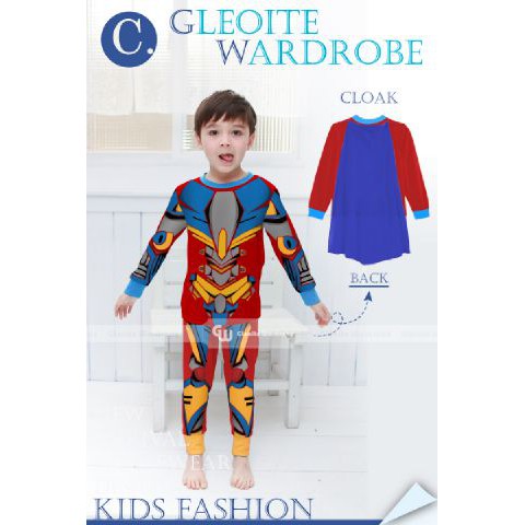 เสื้อผ้าเด็ก / ชุดนอนเสื้อเชิ้ตซูเปอร์ฮีโร่ Gw 141c