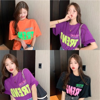 🔥🔥(พร้อมส่ง‼️)🔥🔥Oversizeเสื้อยืด สีสันสดใส No.104