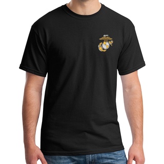 เสื้อผ้าผชเสื้อยืดแขนสั้น พิมพ์ลายโลโก้นาวิกโยธิน Usmc Crest สไตล์เกาหลี และญี่ปุ่น พลัสไซซ์ สําหรับผู้ใหญ่S-5XL