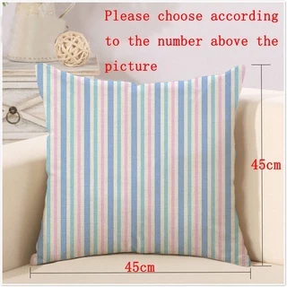 ปลอกหมอน ผ้าลินิน ลายทาง ขนาด 45x45 ซม. สําหรับตกแต่งบ้าน รถยนต์