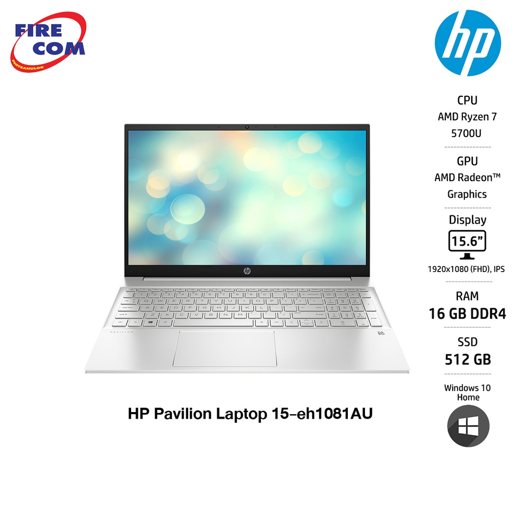 HP Notebook -โน๊ตบุ๊ค HP Pavilion Laptop 15-eh1081AUNatural Silver(4D2D3PA)ลงโปรแกรมพร้อมใช้งาน [ออกใบกำกับภาษีได้]