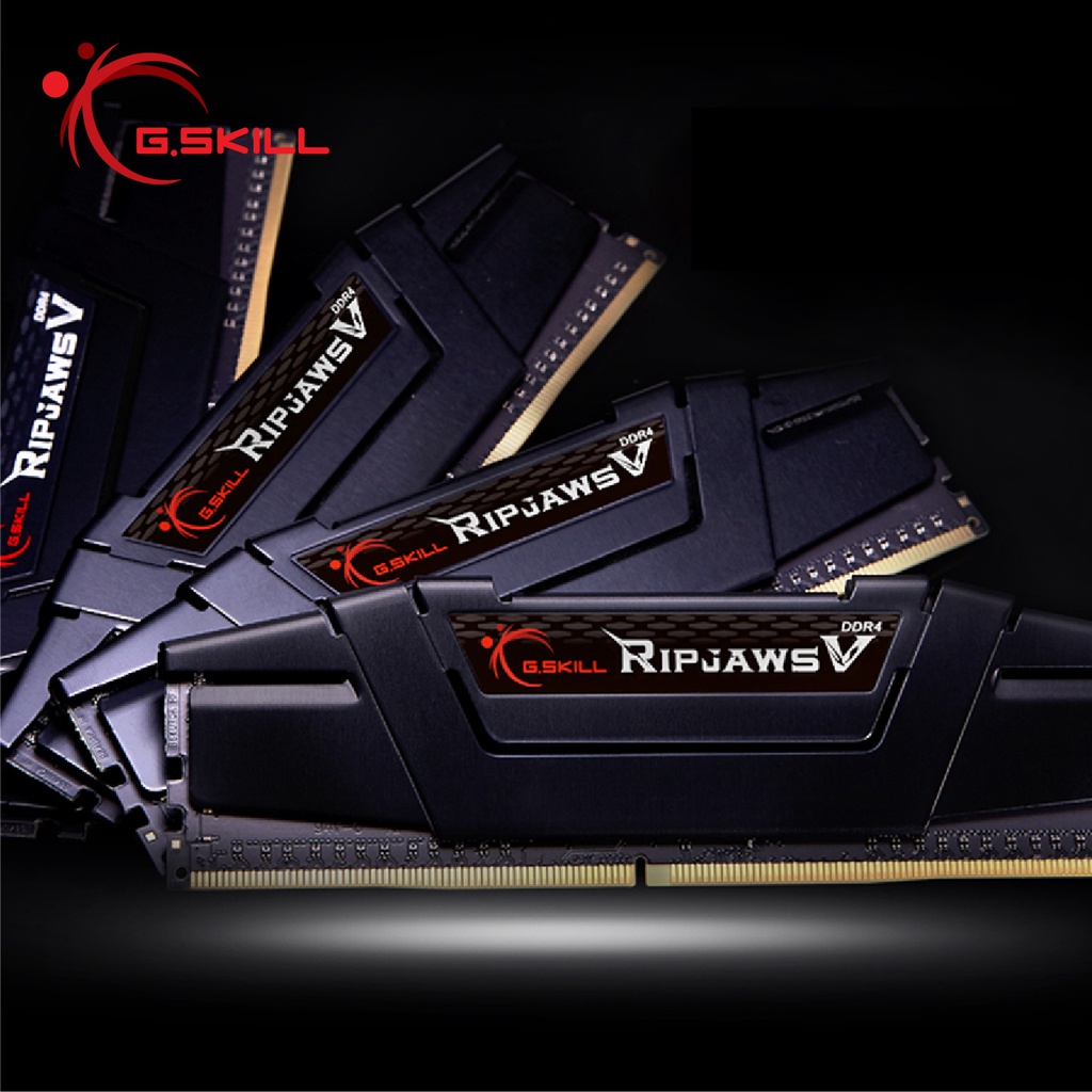 แรมพีซี G.SKILL - DDR4-RAM P/C 16/3200 Ripjaws V (F4-3200C16D-16GVKB) 8GBx2 (16-18-18-38)