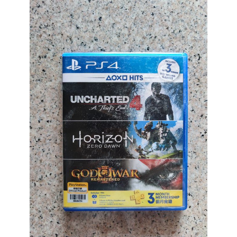 PS4 UNCHARTED4/HORIZON 1กล่อง2เกม มือสอง