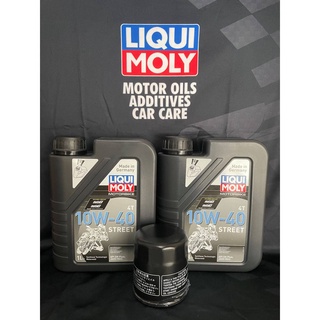 ชุดเปลี่ยนถ่ายน้ำมันเครื่อง Liqui Moly 10W-40 สังเคราะห์แท้100  พร้อมกรองน้ำมันเครื่อง ครบชุด2ลิตร Forza 300-350