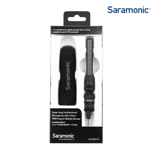 Saramonic SmartMic5 S ไมโครโฟน Plug and Play Unidectional Micro Shotgun สำหรับ โทรศัพท์มือถือทั้งระบบ iOS และ Android