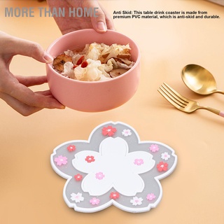 More than Home Sakura Coaster Approx 6in Elegant Style Antiskid Durable PVC Table Coasters for Kitchen Office Home