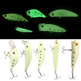 เหยื่อตกปลาพลาสติกแข็ง รูปดวงตา 3d เรืองแสง Minnow Lure/Vib Lure/Crank bait เหมาะสำหรับเหยื่อตกปลายามค่ำคืน