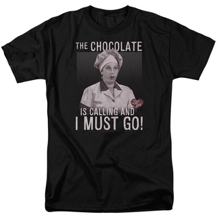 [S-5XL] เสื้อยืด พิมพ์ลาย I Love Lucy Chocolate Coming Licensed Funny TV สีดํา สําหรับผู้ชาย 767452