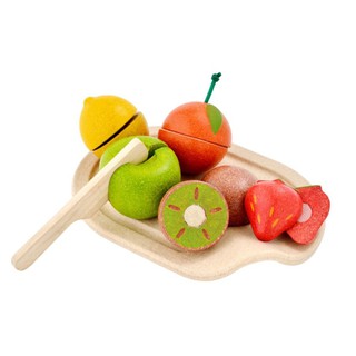 PlanToys 3600 Assorted Fruit Set ของเล่นไม้ชุดหั่นผลไม้ ของเล่นหั่นได้ ของเล่นสำหรับเด็ก 18 เดือน