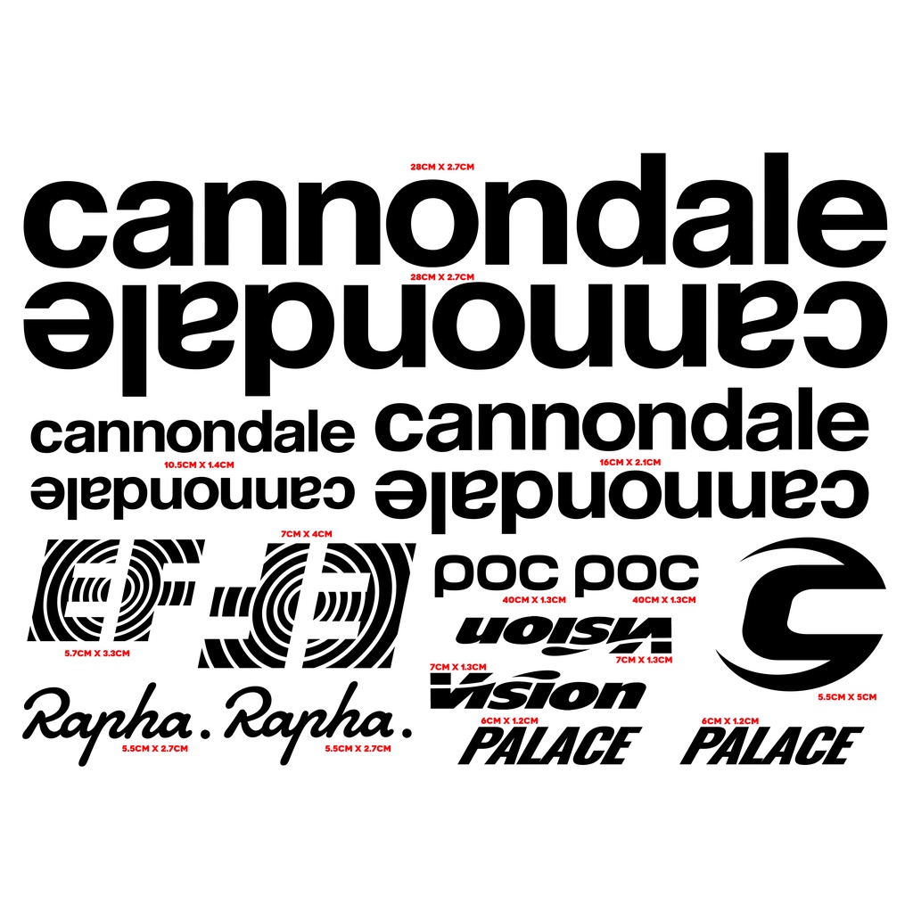 ใหม่ Cannondale 17pcs กรอบจักรยานถนนสติกเกอร์จักรยาน rapha ef การศึกษา vision metron palace เป็ด poc ขี่จักรยาน