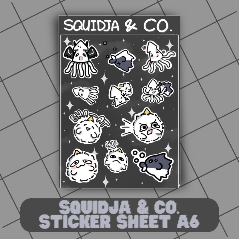 แผ่นสติ๊กเกอร์ Squidja & Co. A6 || สติ๊กเกอร์ ORV