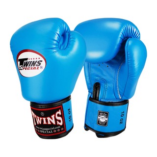 นวมชกมวย TWINS SPECIAL BOXING GLOVES LIGHT  ( BGVL-3 ) สีฟ้า นวมทวินส์สเปเชียล เมจิคเทป หนังวัวแท้เกรดพรีเมี่ยม