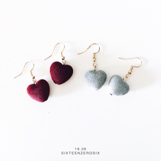 Heart Fluff-Ball (short) earring