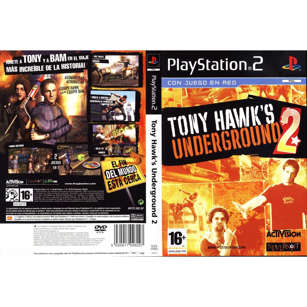 แผ่นเกมส์ PS2 Tony Hawk's Underground 2   คุณภาพ ส่งไว (DVD)