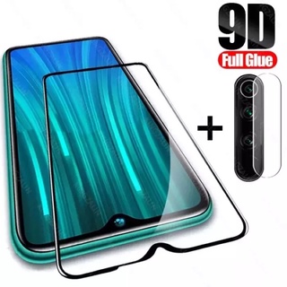 2in1 Xiaomi Redmi Note8 ฟิล์มเลนส์กล้อง + ฟิล์มกระจกเต็มจอขอบดำ ฟิล์มกันกระแทกขอบดำ